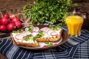 Light healthy sandwiches.