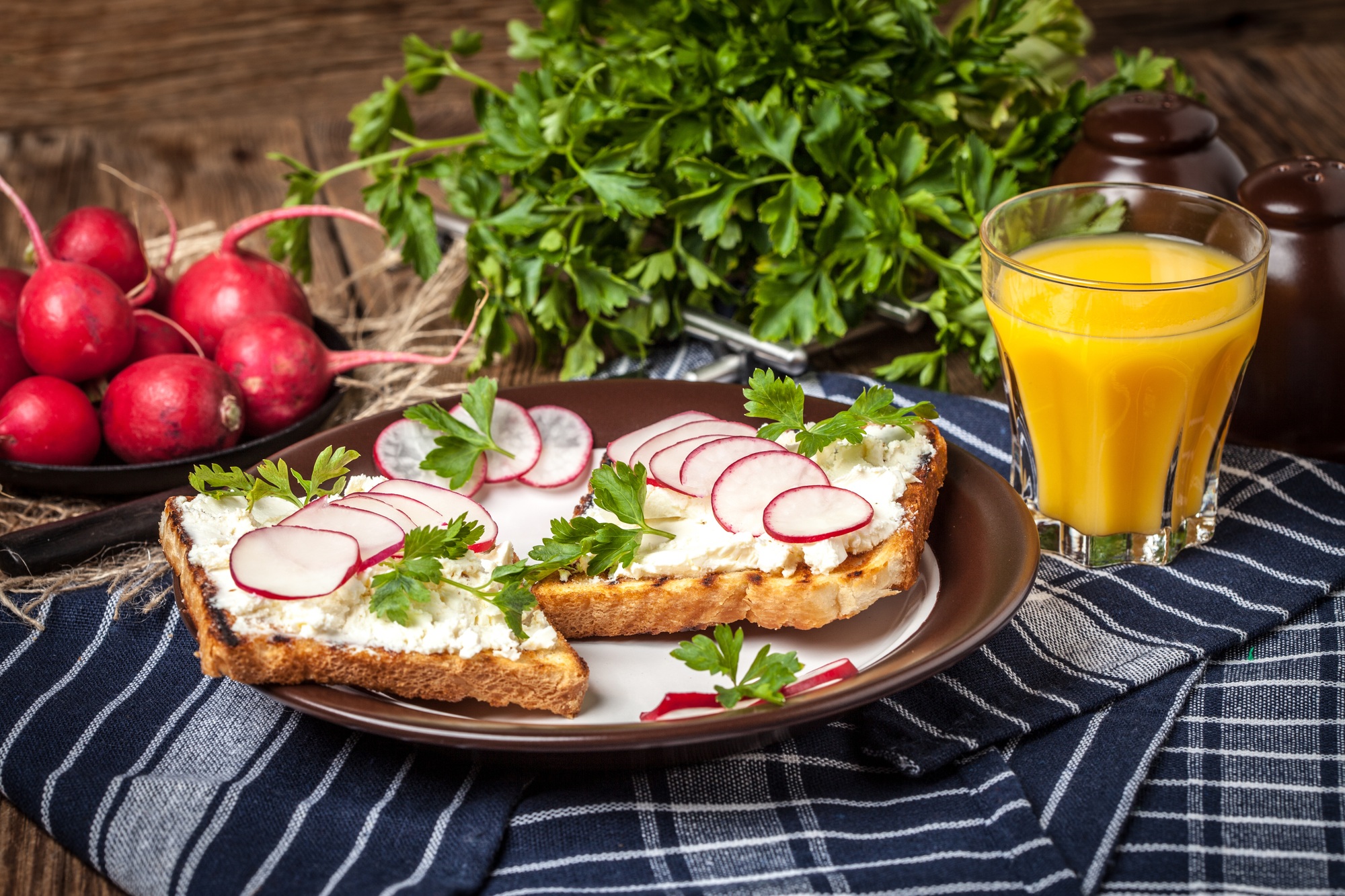 Light healthy sandwiches.